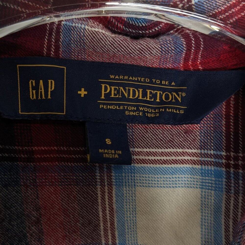 Gap Pendleton Red Gradient Plaid Button Down Shir… - image 2